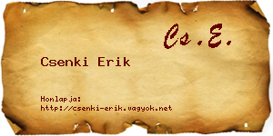 Csenki Erik névjegykártya