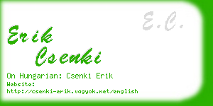 erik csenki business card